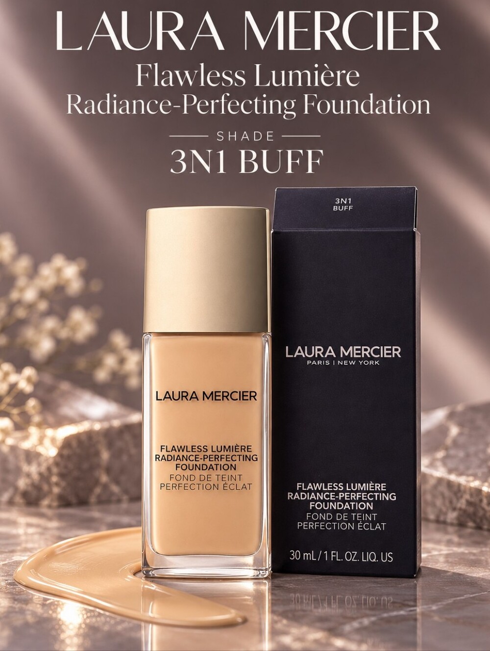 Laura Mercier Flawless Lumière Radiance-Perfecting Foundation – 3N1 Buff